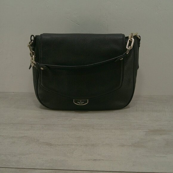 Kate Spade Alecia Mulberry Street Black Pebbled Leather Old Money Crossbody Bag - Picture 2 of 12